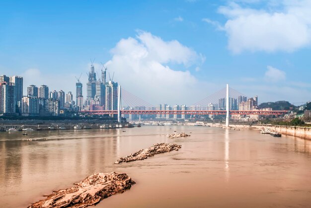 Vista de la calle del paisaje de la ciudad de Chongqing