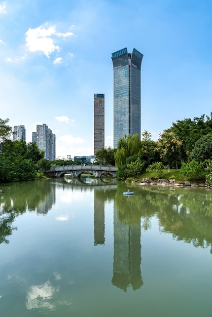 Vista de la calle del paisaje de la ciudad de Wenzhou