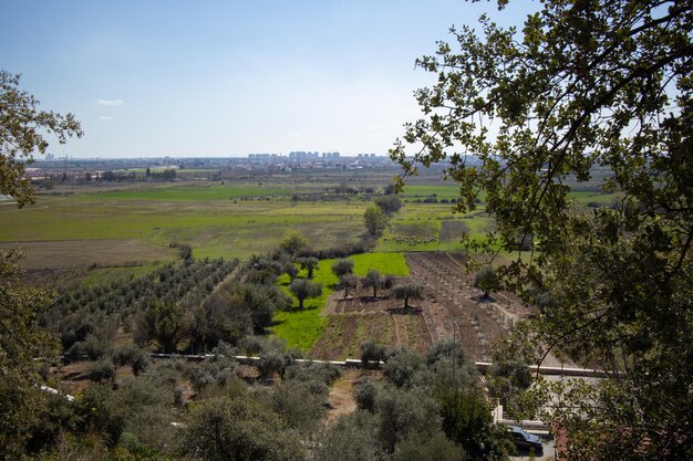 Vista de campos y pastos Turquía