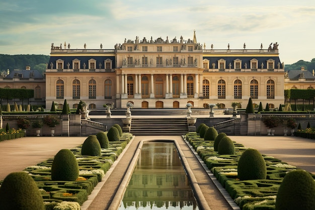 La vista del capitolio o ayuntamiento es el palacio de administración municipal de versalles AI GEnerated
