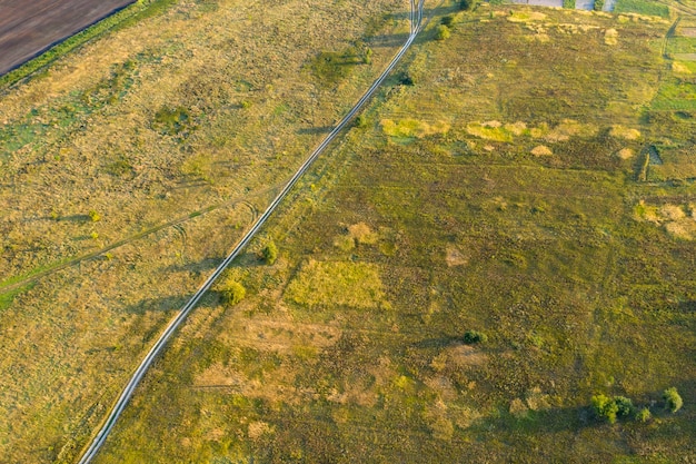 Foto vista de la carretera nacional desde arriba disparos con drones