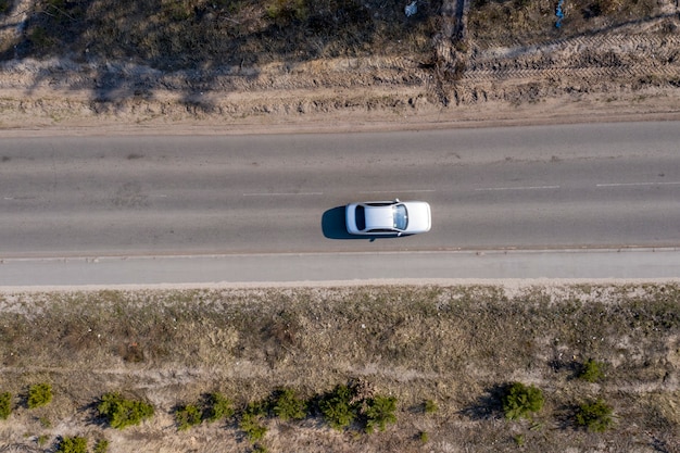 vista de la carretera rural desde arriba vista aérea