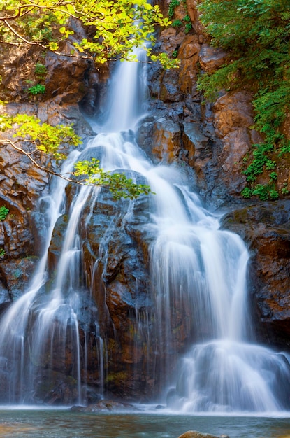 Vista de la cascada en el bosque Erikli cascada Yalova