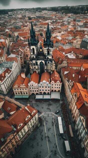 Una vista del casco antiguo de praga