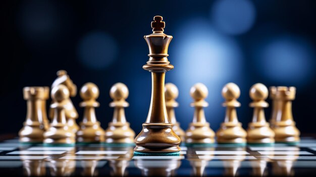 Una vista cautivadora del ajedrez clásico en el tablero de ajedrez 169