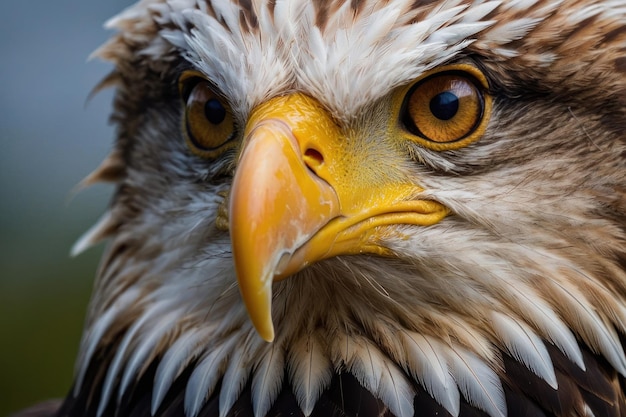 Foto vista de cerca del águila en la naturaleza