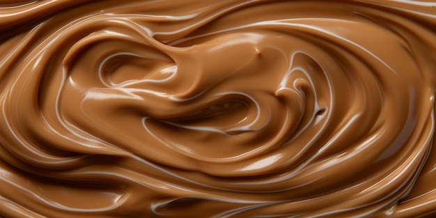 Foto vista de cerca en ángulo alto de helado con sabor a moca o café helado de chocolate con chocolate