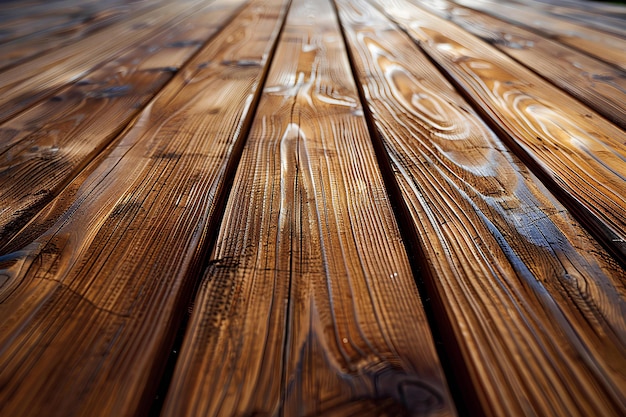 Una vista de cerca de una cubierta de madera