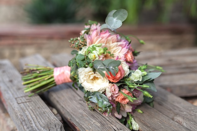 Foto vista de cerca de la decoración de la boda en la calle