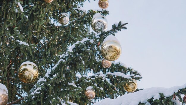 vista de cerca decoraciones navideñas