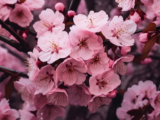 Foto vista de cerca de las flores rosadas en un árbol