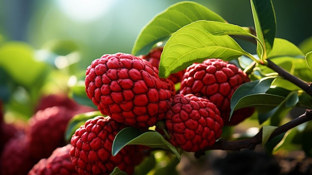 Vista de cerca de la fruta de la manzana de azúcar