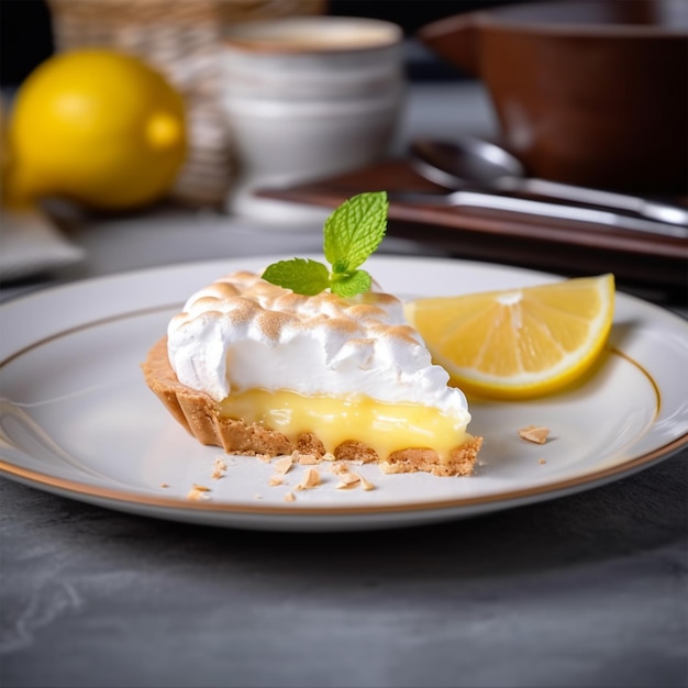 Vista de cerca del hermoso postre dulce elegante