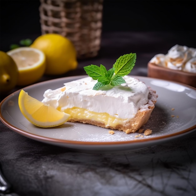 Vista de cerca del hermoso postre dulce elegante