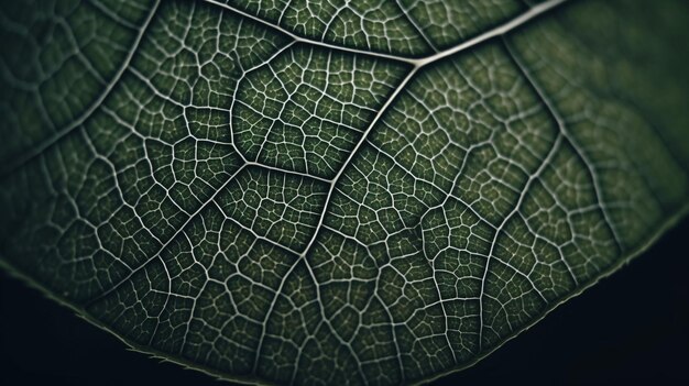 Una vista de cerca de una hoja verde