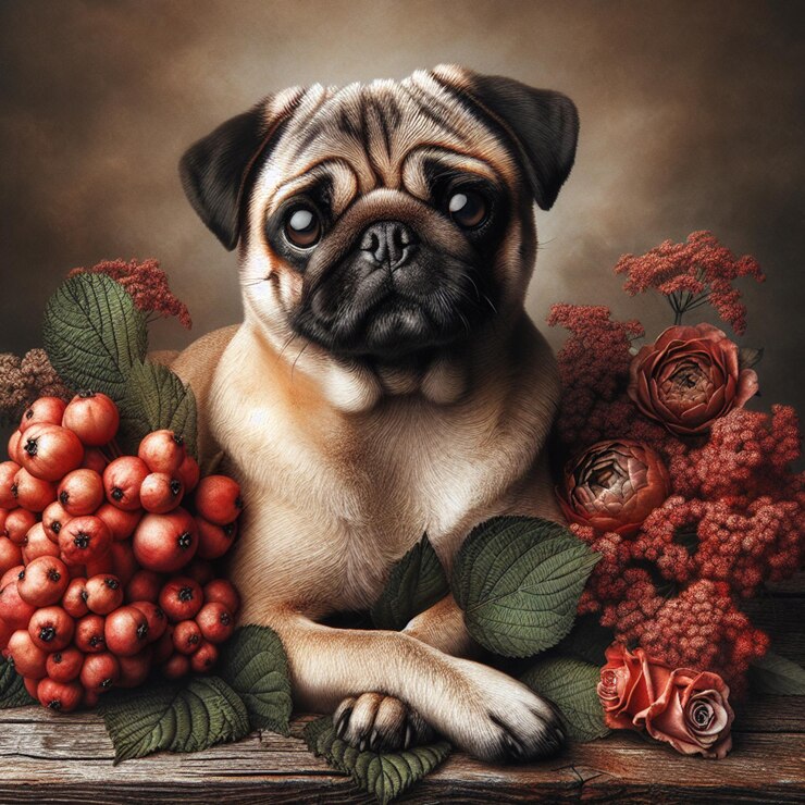 Una vista de cerca de un lindo bebé pug