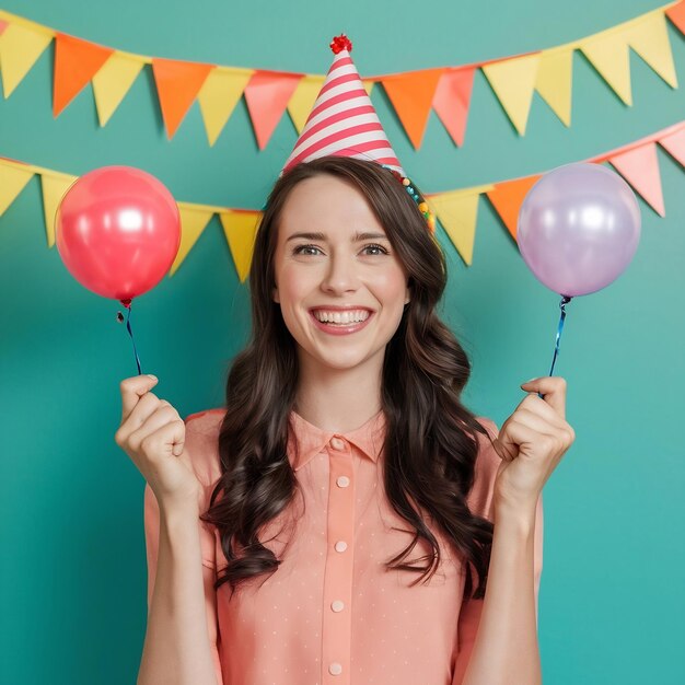 Vista de cerca de la mujer de cumpleaños