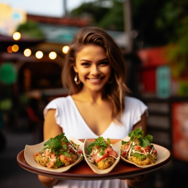 Foto vista de cerca mujer sosteniendo delicioso