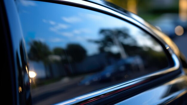 Vista de cerca que muestra los detalles intrincados de una ventana de coche