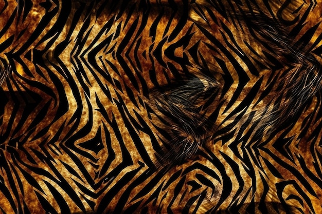 Vista de cerca de una tela con estampado de rayas de tigre