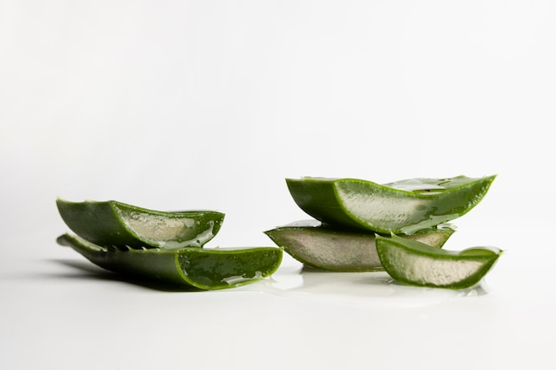 Vista cercana del concepto de belleza de aloe vera