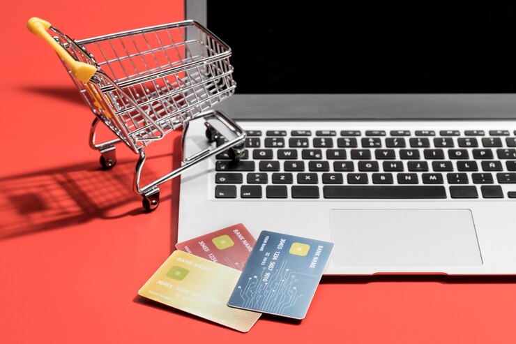 Foto vista cercana del concepto de compras en línea
