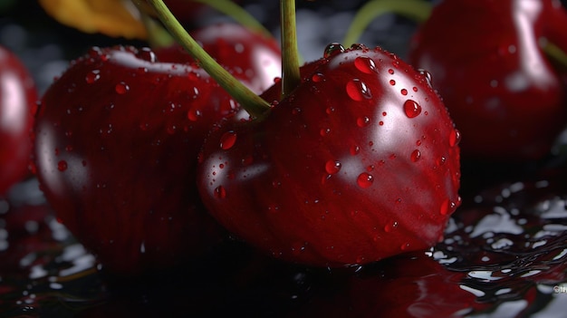 Vista cercana de frutos rojos alegres para el fondo