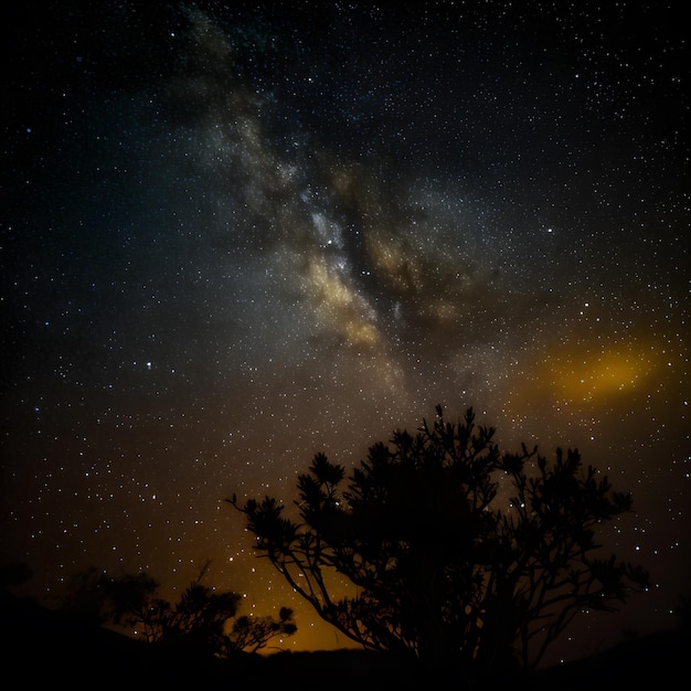 La vista del cielo por la noche está llena de estrellas generativas ai.