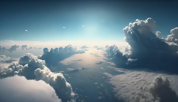 Una vista del cielo sobre las nubes