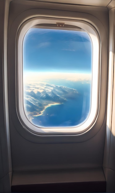 La vista del cielo desde la ventana del avión