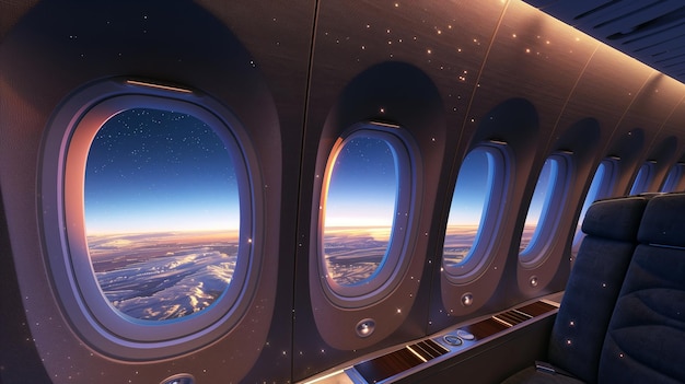 Foto vista del cielo por la ventana de un avión