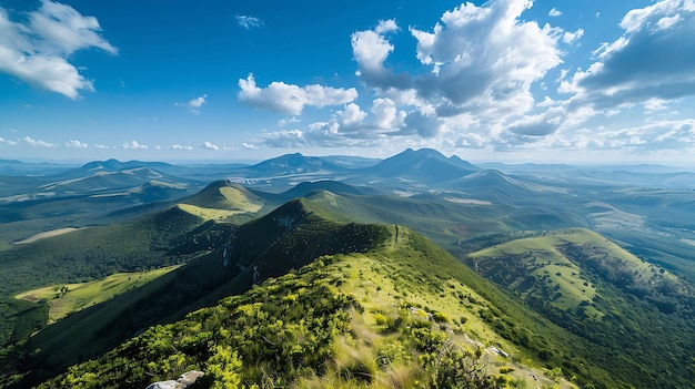 Foto la vista desde la cima de la montaña