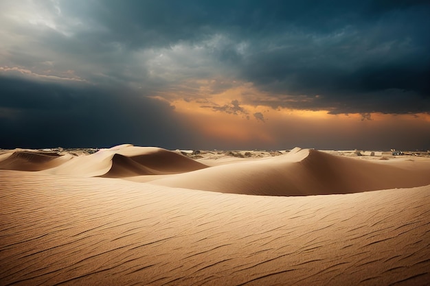 vista cinematográfica de dunas de areia onduladas