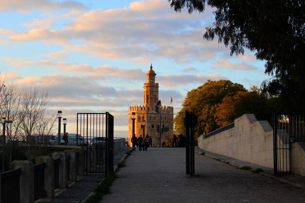 Vista de la ciudad al atardecer