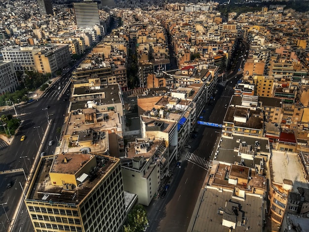 Foto vista de la ciudad en ángulo alto