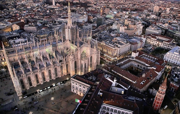 Vista de la ciudad en ángulo alto