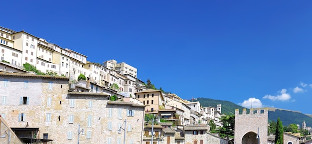 Vista de la ciudad de Asís. Región de Umbría. Italia