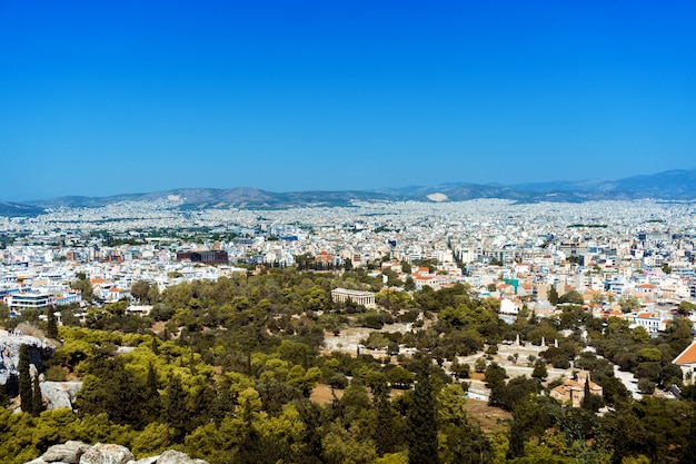 Vista de la ciudad de Atenas por la tarde