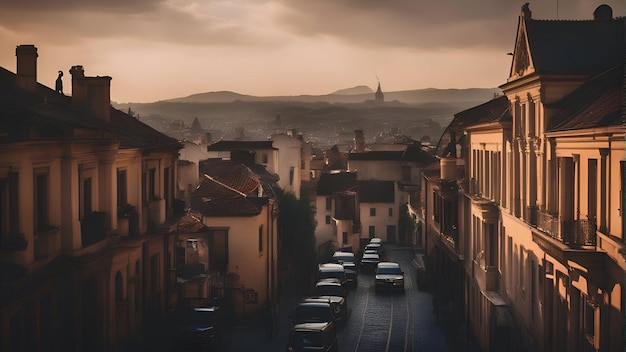 Foto vista de la ciudad de bérgamo lombardía italia