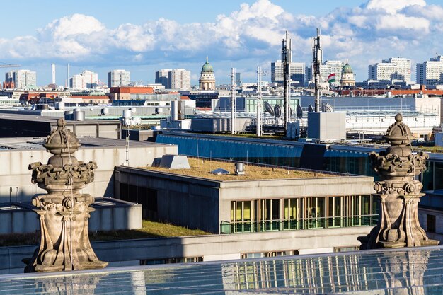 Foto vista de la ciudad de berlín desde el edificio del reichstag