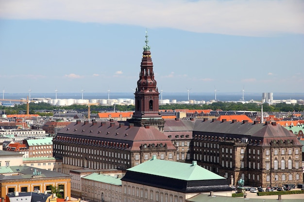 La vista de la ciudad de Copenhague Dinamarca