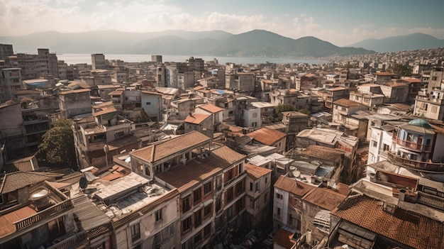 Una vista de la ciudad de corfú, grecia