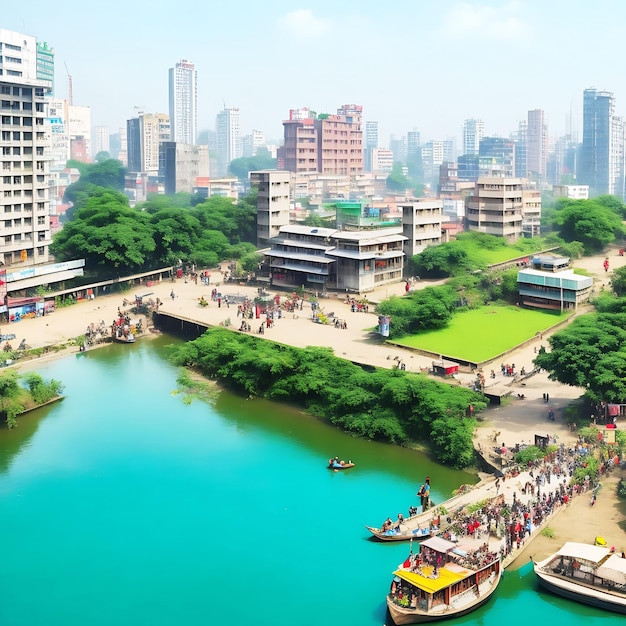 Vista de la ciudad de Dhaka