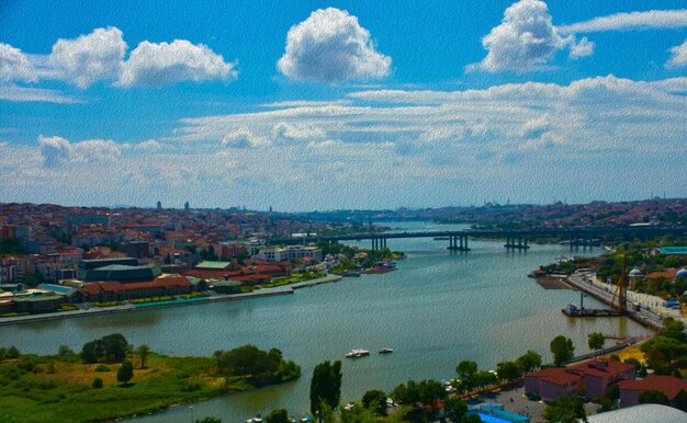 Una vista de la ciudad de douro desde lo alto de la colina