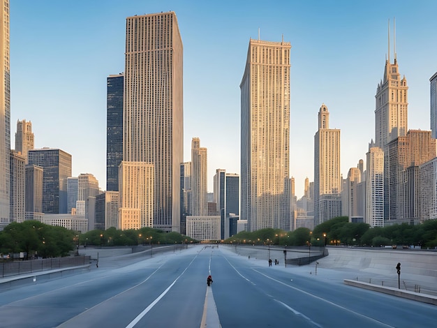 Vista de la ciudad de la foto del horizonte de Chicago generada ai