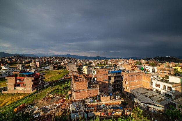 Una vista de la ciudad de Katmandú desde la colina.