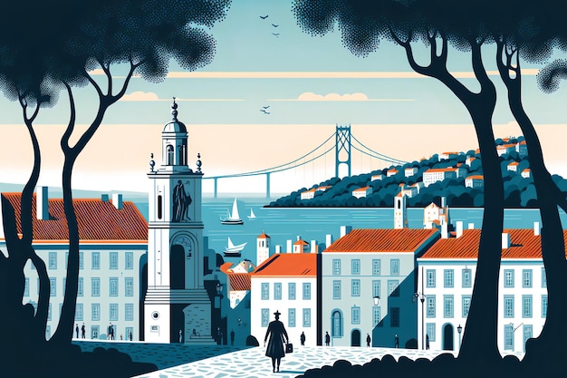 vista de la ciudad de Lisboa, Portugal