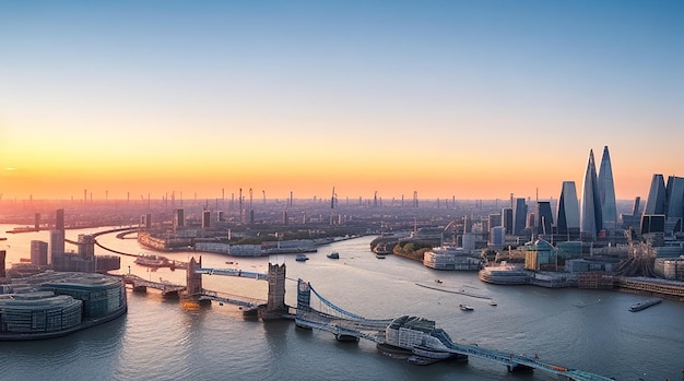 Vista de la ciudad de Londres al atardecer