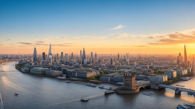 Vista de la ciudad de Londres al atardecer