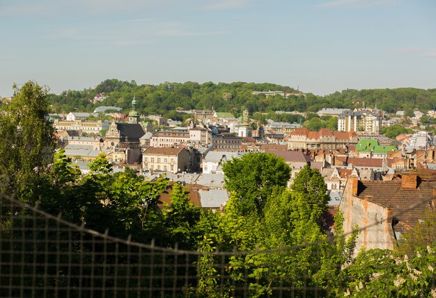 Vista de la ciudad de Lviv desde una altura